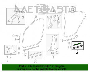 Capacul pragului din spate dreapta exterior pentru Lexus ES300h ES350 13-18 crom, zgârieturi.