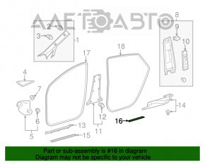 Garnitură prag, spate stânga exterior Toyota Prius V 12-17 negru, uzat