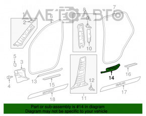 Capacul pragului din spate dreapta pentru Toyota Rav4 06-12