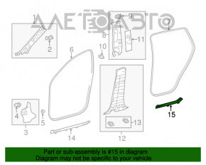 Capacul pragului din spate stânga pentru Toyota Rav4 13-18