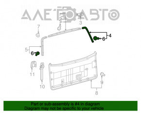 Capacul portbagajului dreapta Toyota Sequoia 08-16 negru