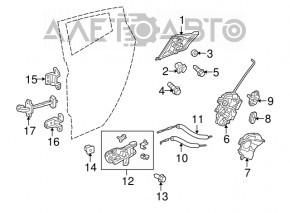 Петля двери нижняя задняя левая Honda CRV 12-16