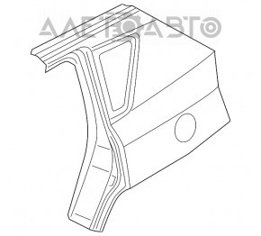 Aripa spate stânga Jeep Compass 11-16, grafit, cuțit, pe caroserie.