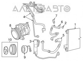 Radiatorul condensatorului de aer condiționat Jeep Compass 11-16 2.4