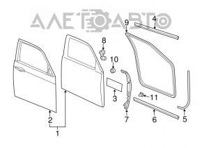 Уплотнитель двери передней правой Dodge Charger 11-