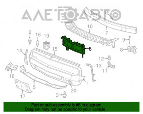 Deflector radiator central Dodge Challenger 09-14 3.6