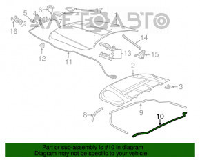 Уплотнитель капота задний Jeep Grand Cherokee WK2 11-21