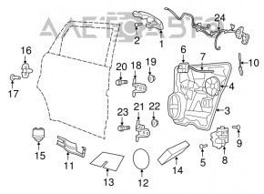 Mecanismul manetei ușii din spate dreapta a Dodge Journey 11-
