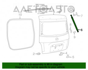 Amortizorul ușii portbagajului stânga Fiat 500 12-19