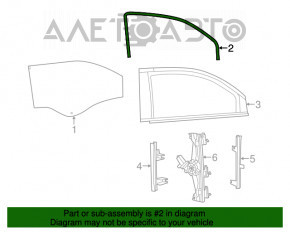 Garnitură de geam față stânga Fiat 500 12-19