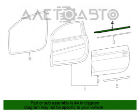 Moldură ușă-sticlă față dreapta centrală Fiat 500 12-19