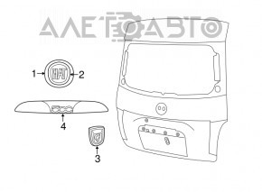 Ручка двери багажника с подсветкой номера Fiat 500 12-17 хром