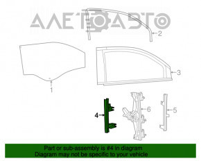 Geam ghidaj ușă față dreapta Fiat 500 12-19