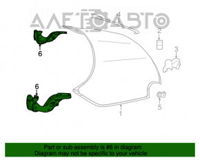 Bucla capotei dreapta Fiat 500 12-19