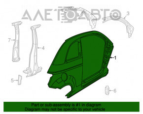 Aripa spate dreapta Fiat 500 12-19