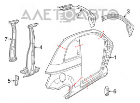 Aripa spate dreapta Fiat 500 12-19