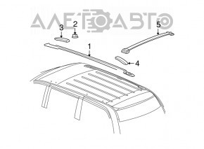 Balustrade longitudinale Dodge Grand Caravan 11-20 crom.