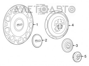 Колпачек центральный R15 Fiat 500 12-19