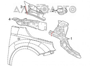 Лонжерон передний правый Fiat 500 12-19