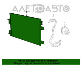 Radiatorul condensatorului de aer condiționat Jeep Compass 11-16 2.0