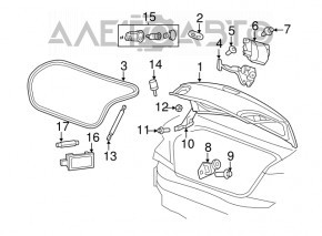 Capota portbagajului Chrysler 200 4d 11-14 gri PDM, mica lovitura.