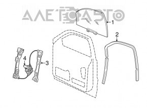 Motorul geamului electric din față, dreapta, pentru Jeep Grand Cherokee WK2 11-21.