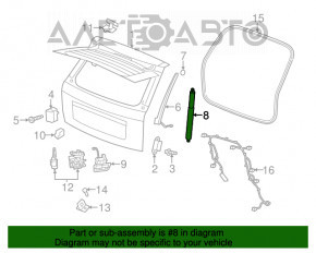 Amortizorul ușii portbagajului stâng Jeep Grand Cherokee WK2 11-13 electric.