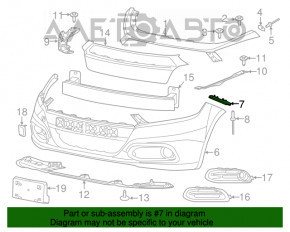 Крепление переднего бампера правое Dodge Dart 13-16