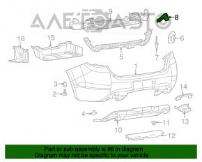 Suportul pentru bara spate, dreapta, exterior, pentru Dodge Dart 13-16.