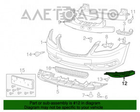 Grila bara dreapta Chrysler 200 11-14 crom sub PTF