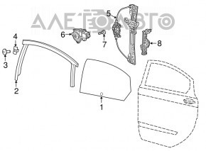 Geamul ușii din spate dreapta a Dodge Dart 13-16