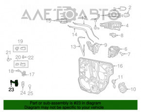 Limitatorul ușii din spate stânga pentru Dodge Dart 13-16
