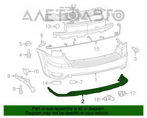 Губа заднего бампера Dodge Journey 11- SXT под 2 трубы, структура