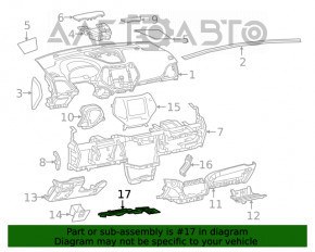 Capacul subtorpedou pentru picioarele pasagerului Jeep Cherokee KL 14- cu iluminare