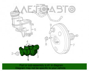 Главный тормозной цилиндр с бачком Fiat 500 12-17