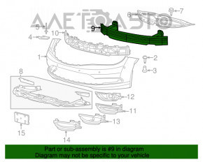 Усилитель переднего бампера Chrysler 200 15-17