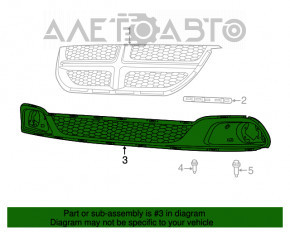 Grila inferioară a bara de protecție față a Dodge Grand Caravan 11-20