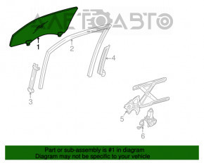 Geamul ușii din față stânga pentru Lexus GS300 GS350 GS430 GS450h 06-11