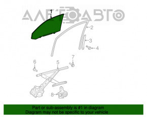 Geamul ușii din față stânga Toyota Highlander 08-13