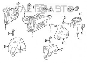 Perna motorului dreapta Dodge Dart 13-16 2.4