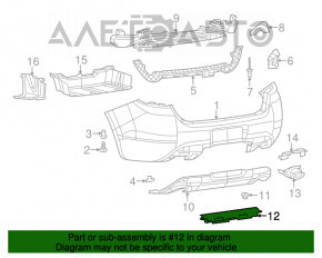 Крепление губы заднего бампера Dodge Dart 13-16