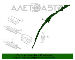 Perna de siguranță airbag, cortina laterală stânga Chrysler 200 15-17.