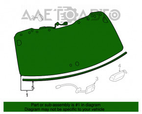 Стекло заднее двери багажника Toyota Highlander 08-13 открывается