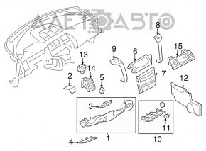 Capacul subtorpedou pentru genunchii șoferului Nissan Murano z51 09-14 bej