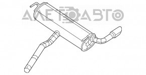 Silentiozorul partea din spate cu teava pentru Jeep Cherokee KL 14-18 2.4 1 conducta