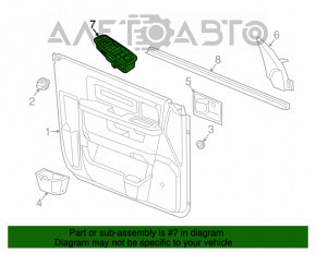 Controlul geamului electric din partea dreapta față a Dodge Grand Caravan 11-20 auto