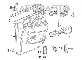 Controlul geamului electric din față, stânga, pentru Dodge Grand Caravan 11-20 2 auto.