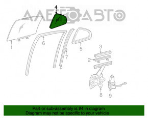 Geamul ușii triunghiul spate dreapta Lexus GS300 GS350 GS430 GS450h 06-11