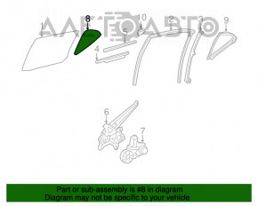 Стекло двери треугольник без уплотнителя заднее правое Lexus CT200h 11-17