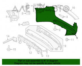 Bara spate goală Dodge Grand Caravan 11-20 argintie PSC ruptă fixată